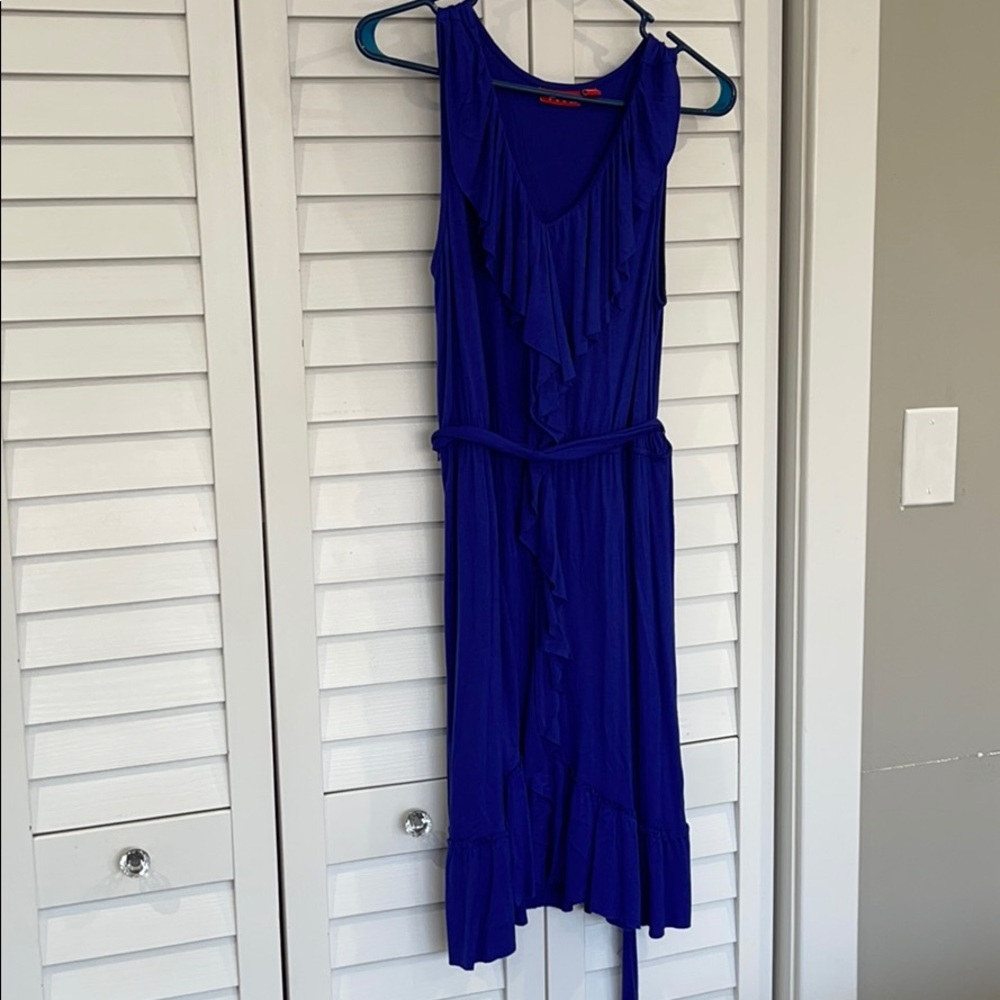 ELLE•Royal Blue Ruffle Sun Dress• Sz S